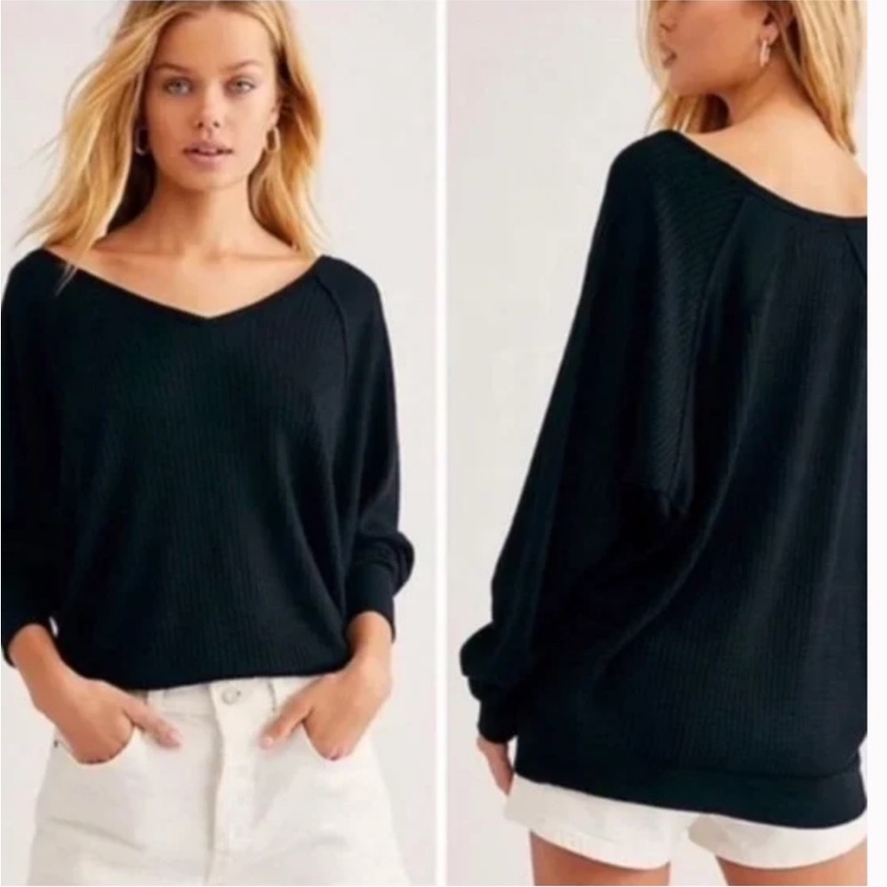 NWT Free People Santa Clara Top Black in Small - Picture 2 of 5